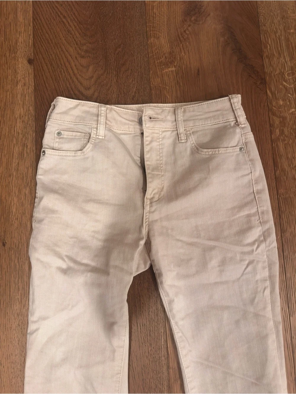 Anthropologie Cream Flare Icon Jeans